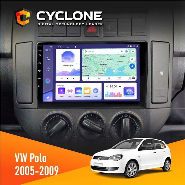 Штатна магнітола Volkswagen Polo 2005-2009 Cyclone C9-008 4x64, DSP НФ-00007173 фото