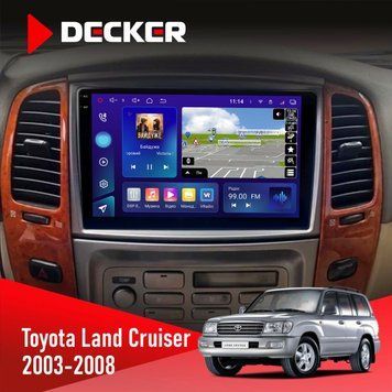 Штатна магнітола Toyota Land Cruiser (100) 2003-2008 Decker D10-005 4x64, DSP, 360, 4G, 2k НФ-00008433 фото