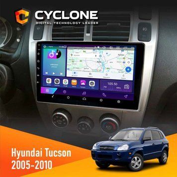 Штатна магнітола Hyundai Tucson 2005-2010 Cyclone C10-002 2x32, 4G, 2k НФ-00004331 фото