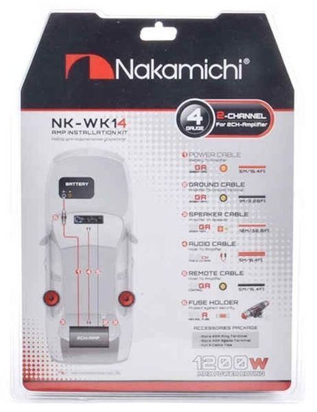 Комплект для подключения усилителя Nakamichi NK-WK14 4GA AR-42268 фото