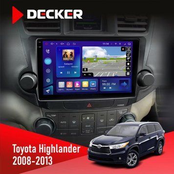 Штатна магнітола Toyota Highlander 2008-2013 Decker D10-005 4x64, DSP, 360, 4G, 2k НФ-00008437 фото