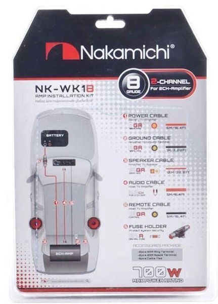 Комплект для подключения усилителя Nakamichi NK-WK18 8GA AR-42269 фото