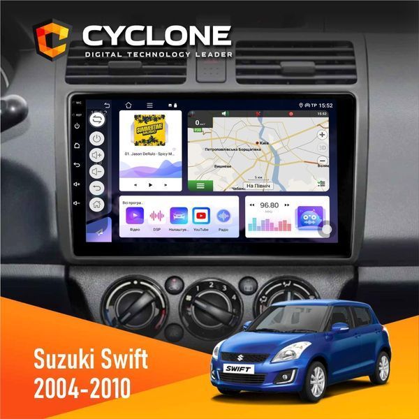 Штатна магнітола Suzuki Swift 2004-2010 Cyclone C10-004 4x64, DSP, 2k НФ-00005299 фото