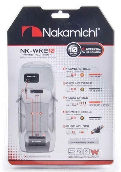 Комплект для подключения усилителя Nakamichi NK-WK210 10GA AR-42270 фото