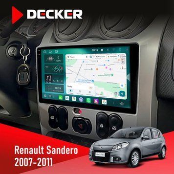 Штатна магнітола Renault Sandero 2007-2011 Decker D9-004 6x128, DSP 360, 2k НФ-00007415 фото