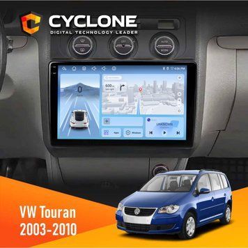 Штатна магнітола Volkswagen Touran 2003-2010 Black Сlimate Cyclone C10-005 4x64, 4G, DSP, 2k НФ-00007784 фото