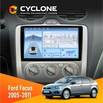 Штатна магнітола Ford Focus 2 2005-2011 Cyclone C9-009 4x64, DSP, 4G, 2k НФ-00007842 фото