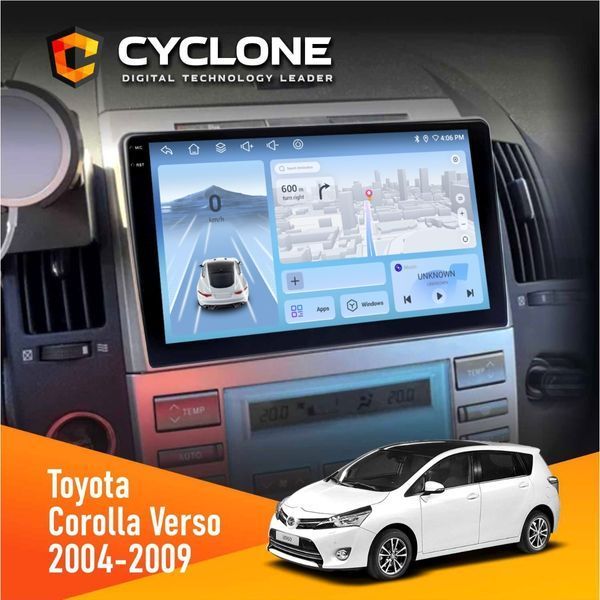 Штатна магнітола Toyota Corolla Verso 2004-2009 Cyclone C9-009 4x64, DSP, 4G, 2k НФ-00008052 фото