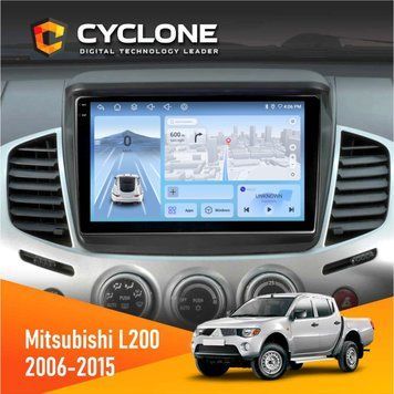 Штатна магнітола Mitsubishi L200 2006-2015 Cyclone C9-009 4x64, DSP, 4G, 2k НФ-00007960 фото