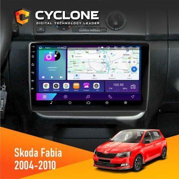 Штатна магнітола Skoda Fabia 2004-2010 Cyclone C10-002 2x32, 4G, 2k НФ-00004469 фото
