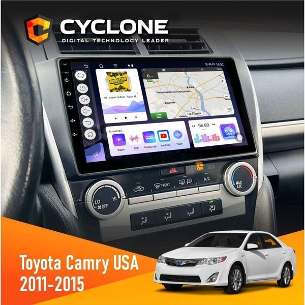 Штатна магнітола Toyota Camry 2011-2015 USA Cyclone C10-004 4x64, DSP, 2k НФ-00005303 фото