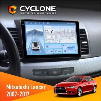 Штатна магнітола Mitsubishi Lancer X 2007-2017 AMP Rockford Cyclone C10-005 4x64, 4G, DSP, 2k НФ-00007739 фото