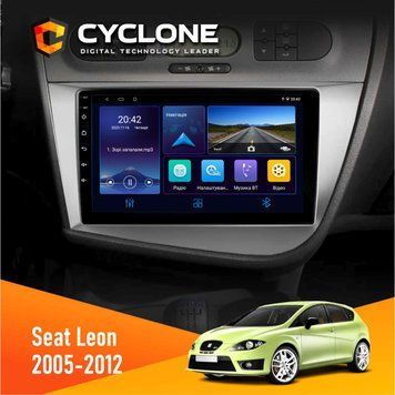 Штатна магнітола Seat Leon 2005-2015 Cyclone C9-006 4x64, DSP, DVR НФ-00003363 фото
