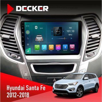 Штатна магнітола Hyundai Santa Fe 2012-2018 CAN Decker D9-003 6x128, DSP, 4G, 2k НФ-00004686 фото