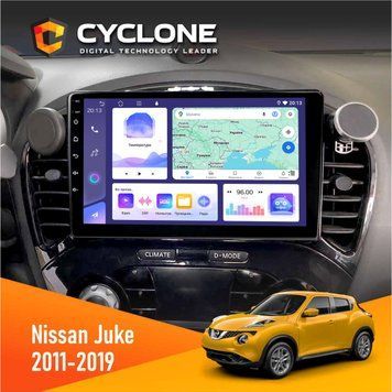 Штатна магнітола Nissan Juke 2011-2019 Cyclone C9-009 4x64, DSP, 4G, 2k НФ-00007972 фото