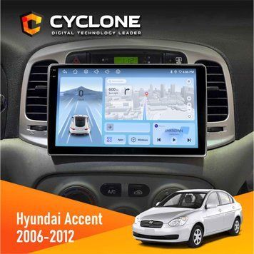 Штатна магнітола Hyundai Accent 2006-2012 Cyclone C9-009 4x64, DSP, 4G, 2k НФ-00007863 фото