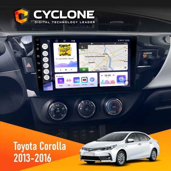 Штатна магнітола Toyota Corolla 2013-2016 Cyclone C10-004 4x64, DSP, 2k НФ-00005309 фото