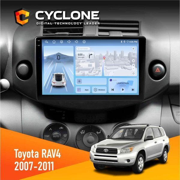 Штатна магнітола Toyota RAV4 2007-2011 Cyclone C9-009 4x64, DSP, 4G, 2k НФ-00008063 фото