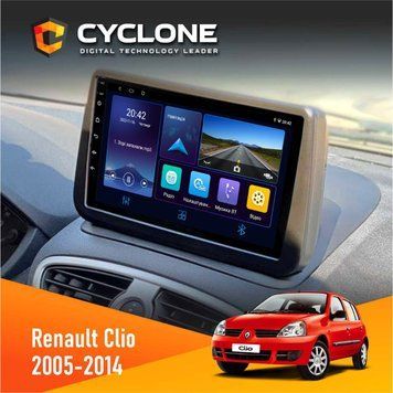 Штатна магнітола Renault Clio 2005-2014 (9'') Cyclone C9-006 4x64, DSP, DVR НФ-00003127 фото