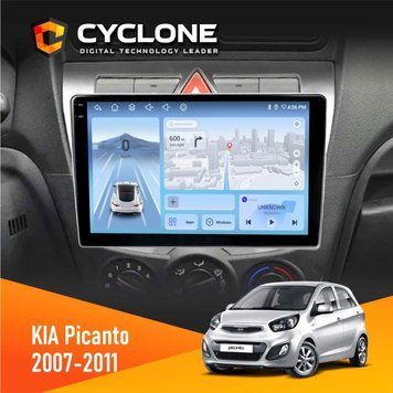 Штатна магнітола KIA Picanto 2007-2011 Cyclone C9-009 4x64, DSP, 4G, 2k НФ-00007911 фото