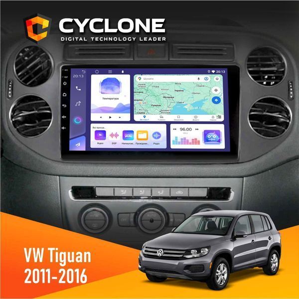 Штатна магнітола Volkswagen Tiguan 2011-2016 Black Cyclone C9-008 4x64, DSP НФ-00007176 фото
