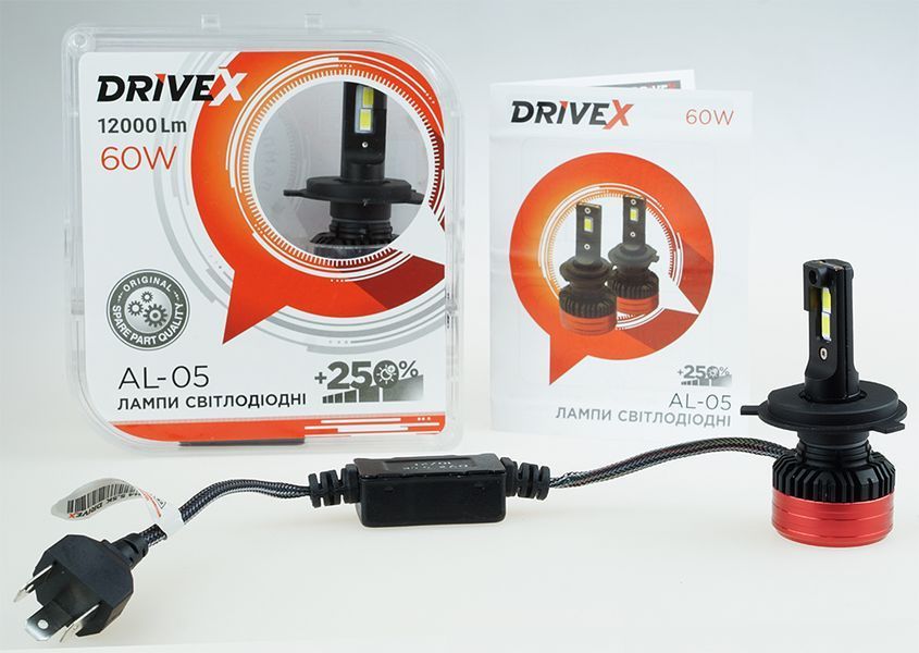 LED лампи автомобільні DriveX AL-05 H4 H/L 5500K LED 50W CAN 12V DX-0043 фото