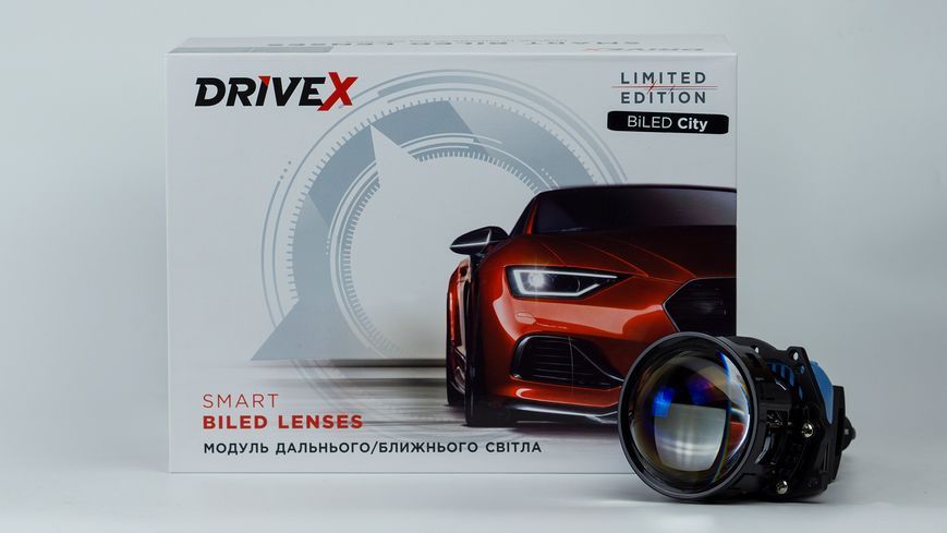 BiLED лінзи автомобільні DriveX BiLED City 3.0" 60/70W 6K 3xLED - модуль ближнього/дальнього світла DX-2537 фото