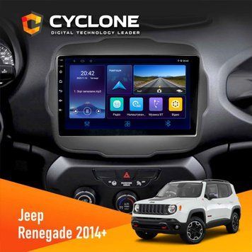 Штатна магнітола Jeep Renegate 2014+ Cyclone C9-006 4x64, DSP, DVR НФ-00008833 фото