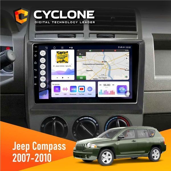 Штатна магнітола Jeep Compass 2007-2010 Cyclone C10-004 4x64, DSP, 2k НФ-00005247 фото