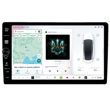 Автомобільний мультимедійний центр 9" з бездротовим CarPlay та Android Auto S3 QLED 8" Remote 8x1.6GHz 4x64GB 4G YD7388 45W ASP TM2313 DX-23990 фото