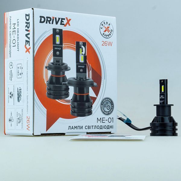 LED лампи автомобільні DriveX ME-01 H3 5000K LED 26W 9-32V DX-1070 фото