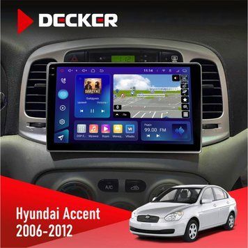 Штатна магнітола Hyundai Accent 2006-2012 Decker D9-005 4x64, DSP, 360, 4G, 2k НФ-00008248 фото
