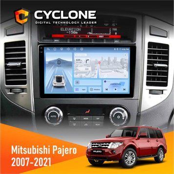 Штатна магнітола Mitsubishi Pajero 2007-2021 Cyclone C9-009 4x64, DSP, 4G, 2k НФ-00007970 фото