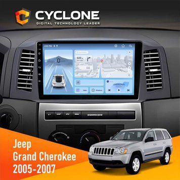 Штатна магнітола Jeep Grand Cherokee 2005-2007 Small Screen Cyclone C10-012 4x64 DSP 4G НФ-00008814 фото