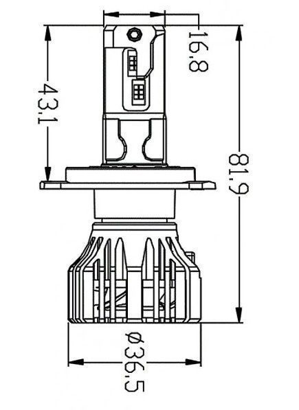 LED автолампи 24V AMS TRUCK-F H4 H/L 5500K CANBUS 24V AR-77665 фото
