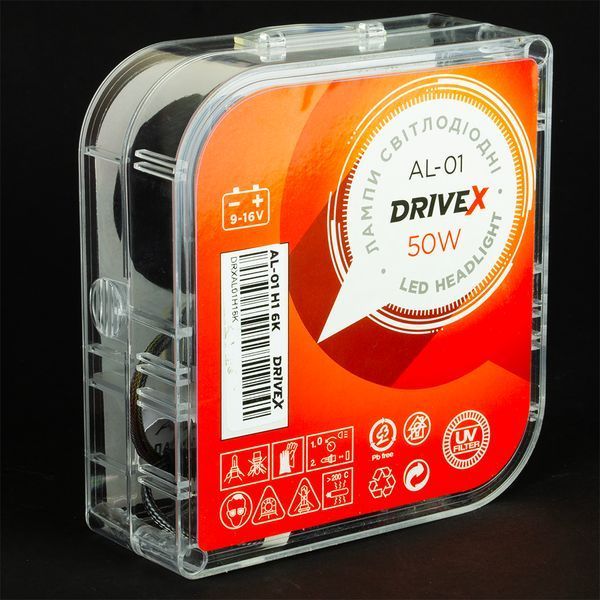 LED лампи автомобільні DriveX AL-01 H3 5000K LED 50W CAN 12В DX-0993 фото