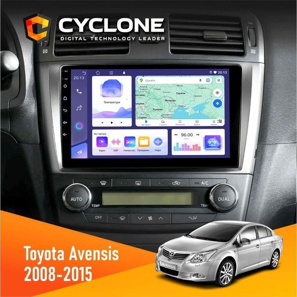 Штатна магнітола Toyota Avensis 2008-2015 Cyclone C9-008 4x64, DSP НФ-00007150 фото