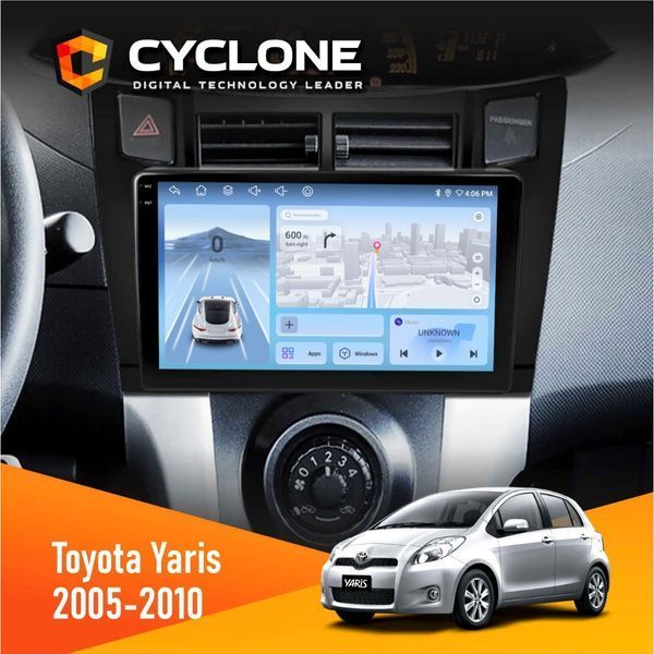 Штатна магнітола Toyota Yaris 2005-2010 Cyclone C9-009 4x64, DSP, 4G, 2k НФ-00008066 фото