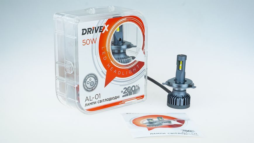 LED лампи автомобільні DriveX AL-01 H4 H/L 5000K LED 50W CAN 12В DX-0994 фото