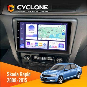Штатна магнітола Skoda Rapid 2013-2018 Cyclone C9-009 4x64, DSP, 4G, 2k НФ-00008018 фото