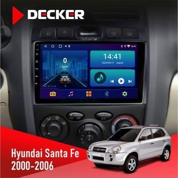 Штатна магнітола Hyundai Santa Fe 2000-2006 Decker D9-001 4x64, DSP НФ-00003608 фото