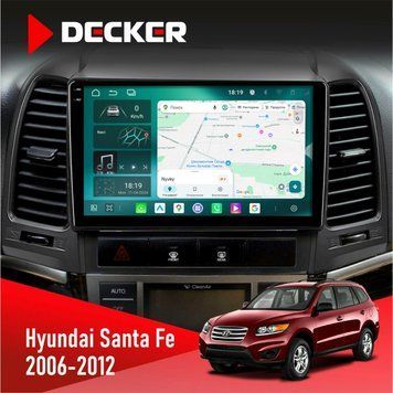 Штатна магнітола Hyundai Santa Fe 2006-2012 Decker D9-004 6x128, DSP 360, 2k НФ-00007275 фото