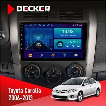 Штатна магнітола Toyota Corolla 2006-2013 Decker D9-001 4x64, DSP НФ-00003877 фото