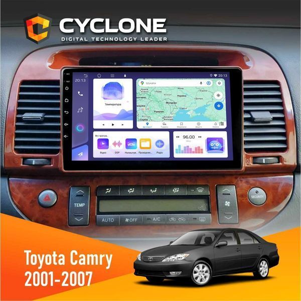 Штатна магнітола Toyota Camry 30 2001-2007 (9") Wood Cyclone C9-008 4x64, DSP НФ-00007153 фото