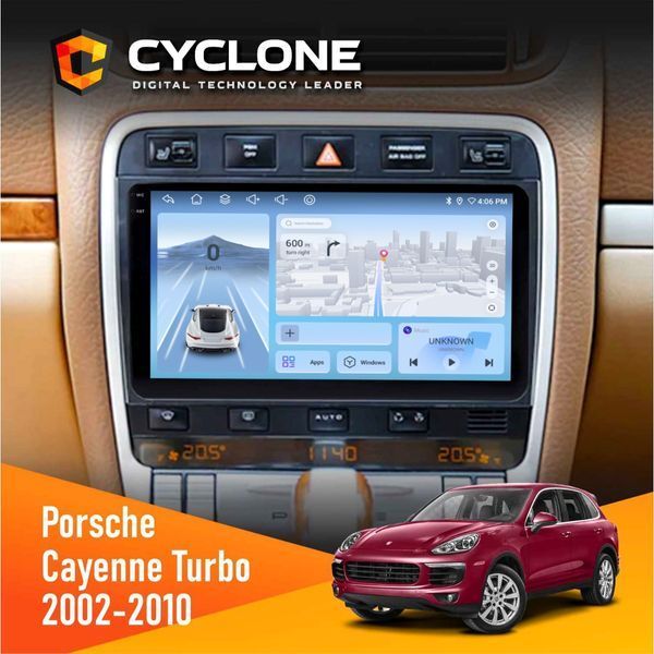 Штатна магнітола Porsche Cayenne Turbo 2002-2010 Cyclone C9-009 4x64, DSP, 4G, 2k НФ-00007995 фото