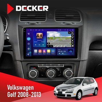 Штатна магнітола Volkswagen Golf 2008-2013 Decker D9-005 4x64, DSP, 360, 4G, 2k НФ-00009111 фото