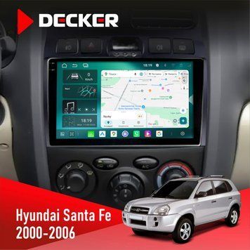 Штатна магнітола Hyundai Santa Fe 2000-2006 Decker D9-004 6x128, DSP 360, 2k НФ-00007274 фото
