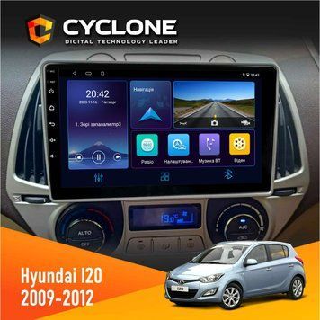 Штатна магнітола Hyundai I20 2009-2012 Climate Cyclone C9-006 4x64, DSP, DVR НФ-00004314 фото
