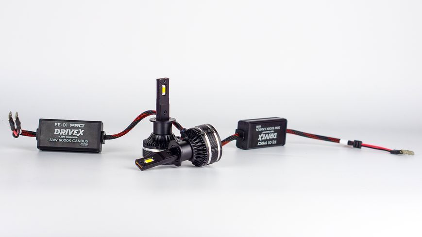Світлодіодні лампи DriveX FE-01 PRO H1 58W CAN 9-16V 6K DX-23587 фото