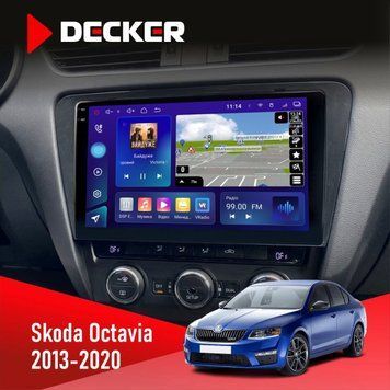 Штатна магнітола Skoda Octavia A7 2013-2020 Decker D10-005 4x64, DSP, 360, 4G, 2k НФ-00008403 фото